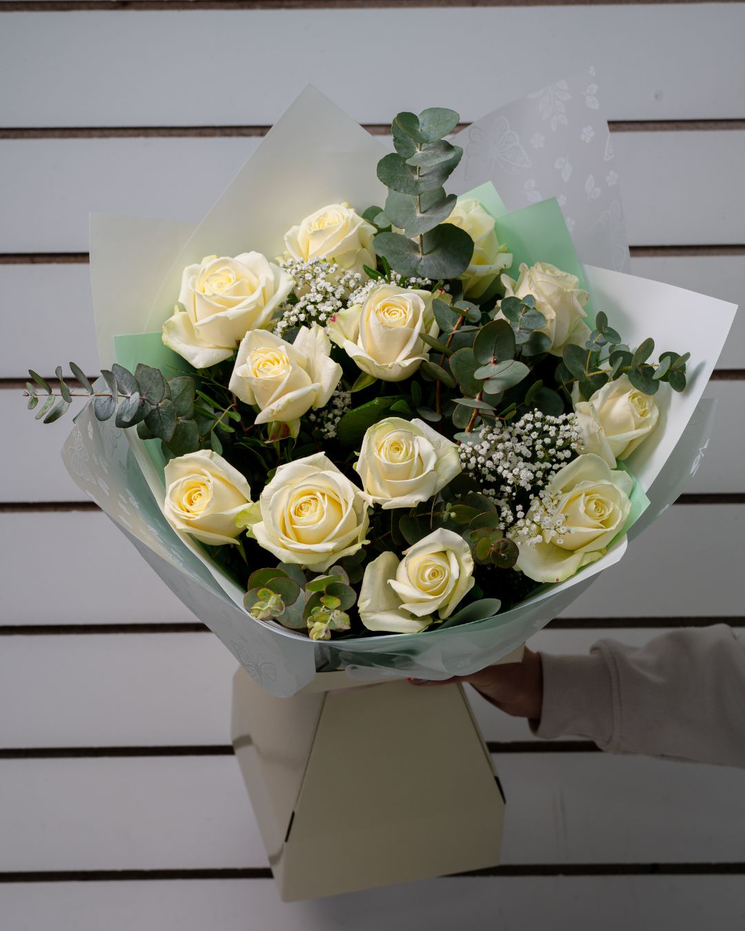Dozen White Roses